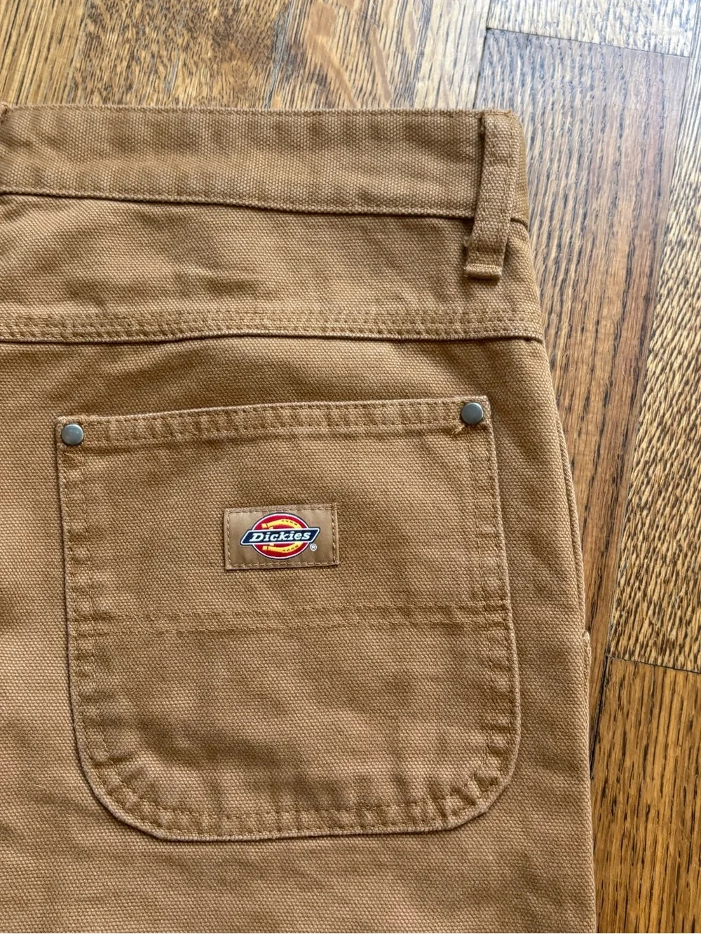 VTG Dickies Riveted Double Knee Workwear Pants 30x30 Mens Tan Canvas Gorpcore